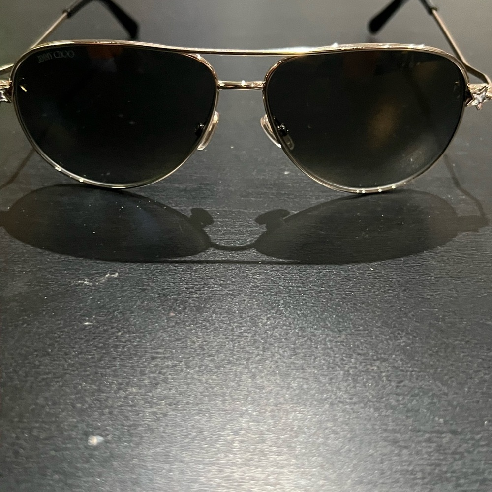 Jimmy Choo Black Aviator Sunglasses